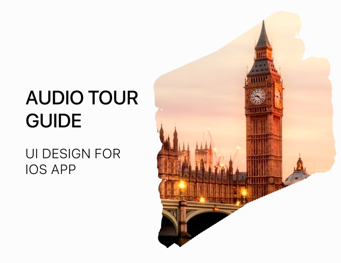 A case study's cover image showing the London landscape in the form of a brushstroke