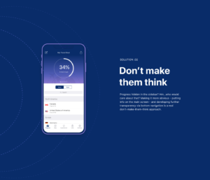 An artwork showing the app's navigation design and additional text explaining how easy navigation improves user experience