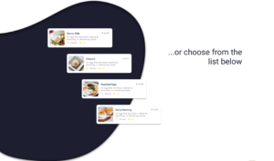 An artwork showing elements of the app's feed design