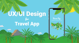 Cover image of Bali App case study showing UX/UI Design heading and a splash screen of the app